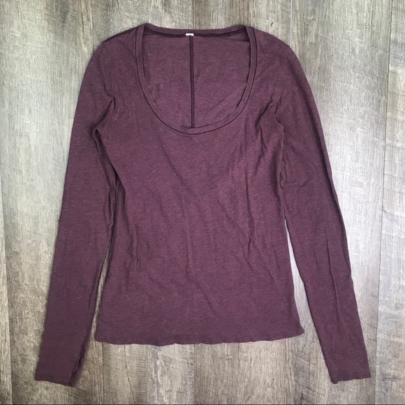 lululemon athletica Tops - lululemon Plum Long Sleeve Shirt Size 4